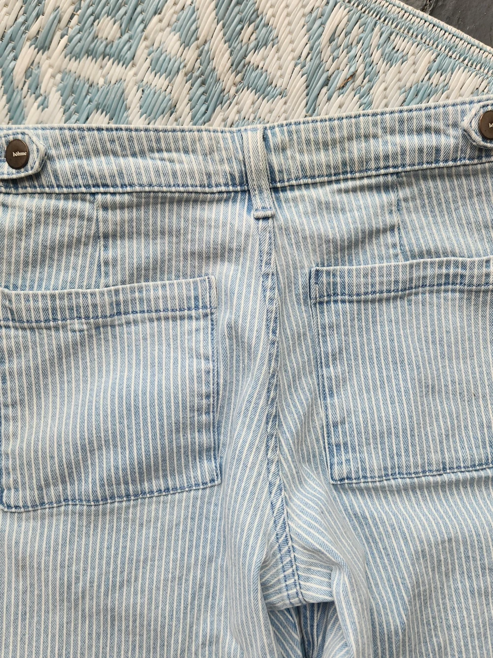 Bohme Sydney Striped Wide Leg Jeans Sz 25